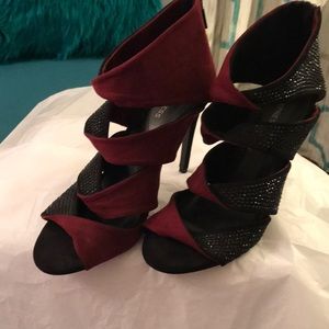 Express fashion statement sequin heel